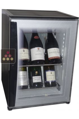 Silent mini-winebar for 8 bottles wirth colorless door