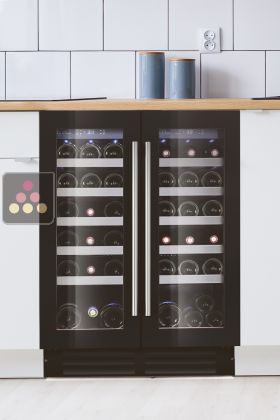 Dual temperature built-in wine cabinet for service