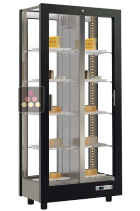 Refrigerated display cabinet for cheese - 4 glazed sides - Wooden cladding