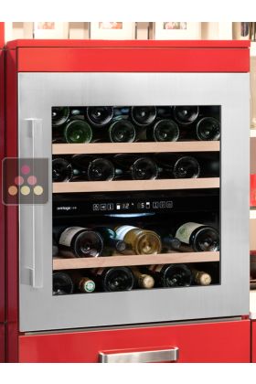 Dual temperature built in wine service cabinet