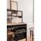 Steel tasting and storage furniture with solid Oak wook counter-top 