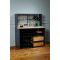 Steel tasting and storage furniture with solid Oak wook counter-top 