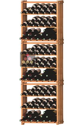 Set of 3 modular beechwood racks for 105bottles