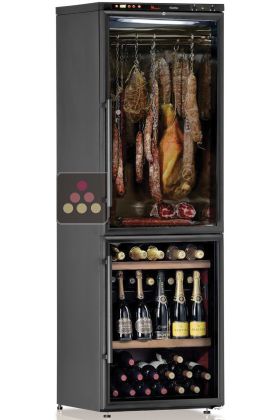 Combined wine service, cold meat and cheese cabinet