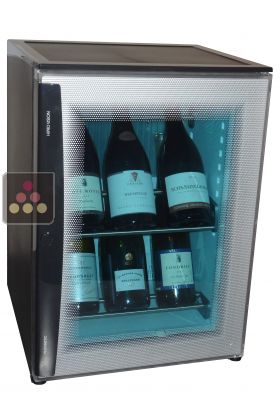 Silent mini-winebar for 8 bottles with bleu door
