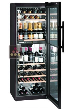 Dual temperature wine cabinet for storage and/or service