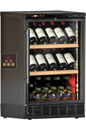 Built-in dual temperature wine cabinet for wine storage and/or service