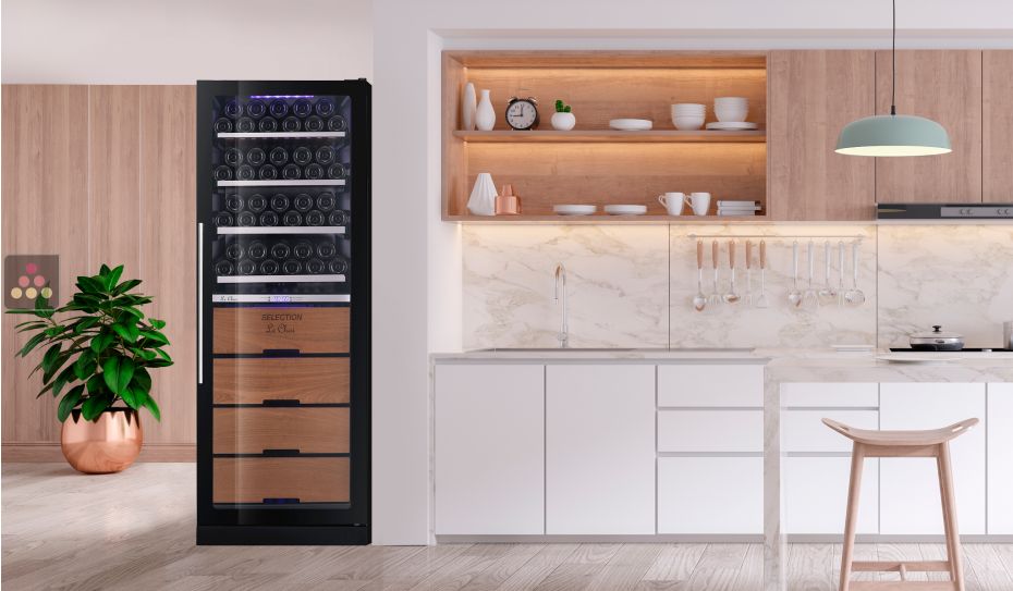 Dual temperature wine ageing and service cabinet