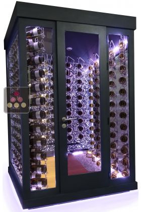 Single temperature Cellar – 3 glass walls – Suspended Bottles – Ageing or service
