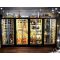 Combination of 4 professional multi-temperature wine display cabinets - 36cm deep - 3 glazed sides - Magnetic and interchangeable cover