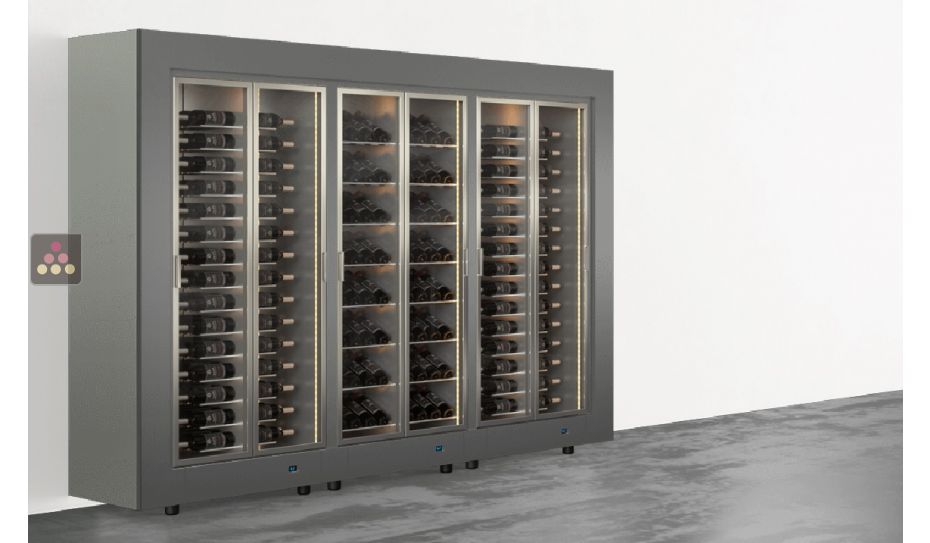 Freestanding combination of 3 modular multipurpose wine cabinets