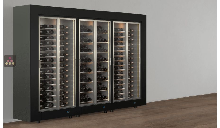 Freestanding combination of 3 modular multipurpose wine cabinets
