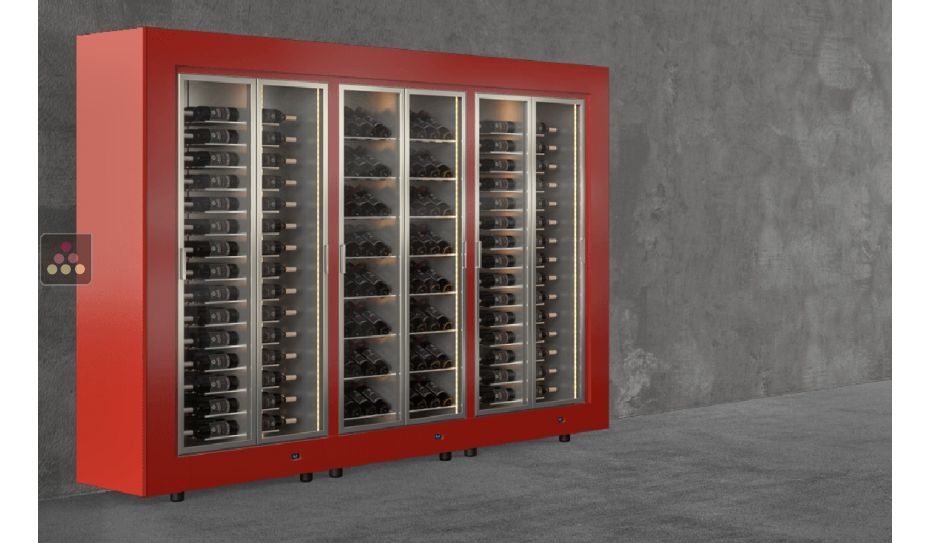 Freestanding combination of 3 modular multipurpose wine cabinets