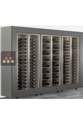 Freestanding combination of 3 modular multipurpose wine cabinets