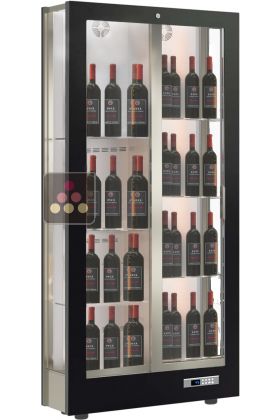 Professional multi-temperature wine display cabinet - 36cm deep - 3 glazed sides - Standing bottles