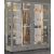 Combination of 2 professional refrigerated display cabinets for cheese/cured meat and snack/desserts - 4 glazed sides - Magnetic and interchangeable cover