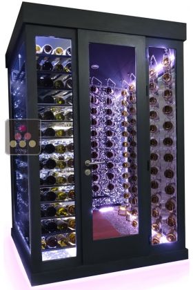 Single temperature Cellar – 3 glass walls – Horizontal Shelves and Suspended Bottles – Ageing or Service