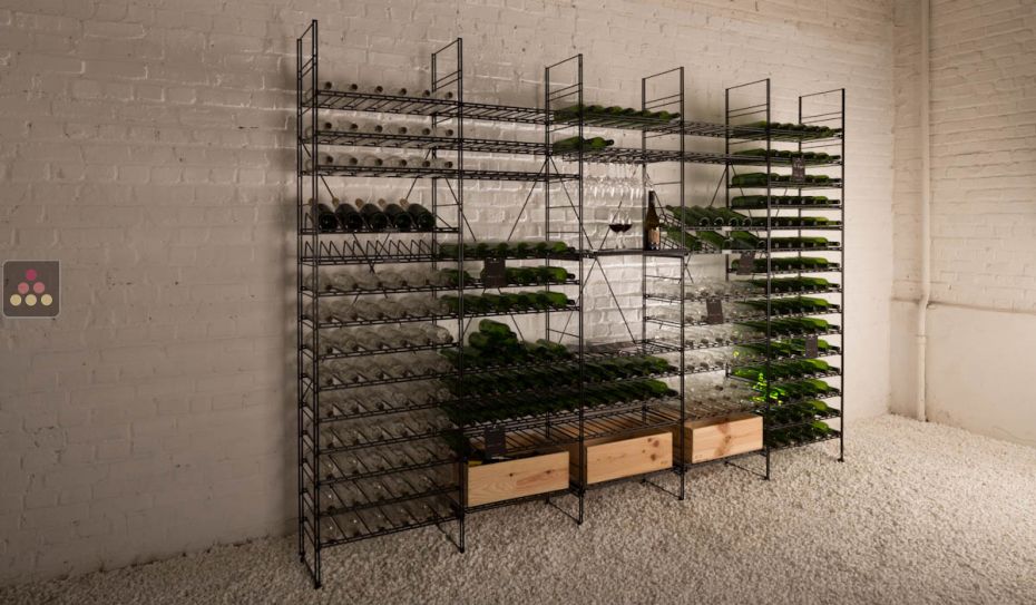 Modular metallic storage units for 770 bottles - H170cm