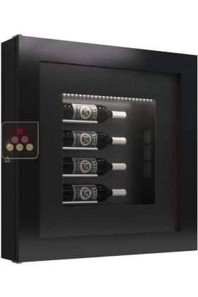 Silent refrigerated wine frame display for 4 bottles