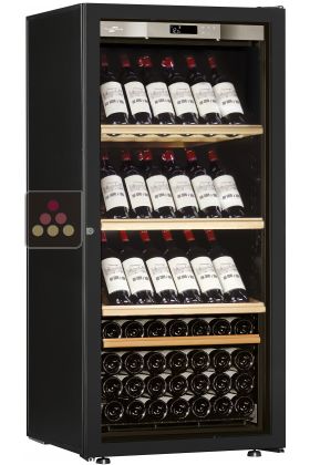 Single temperature wine ageing or service cabinet - Inclined shelves - Full Glass door