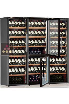 4-temperature combination of wine service or storage cabinets