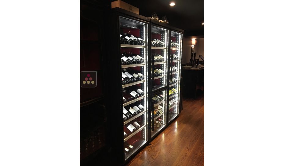 4-temperature combination of wine service or storage cabinets