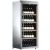 Freestanding single temperature wine cabinet for storage or service - Stainless steel cladding - Inclined bottles