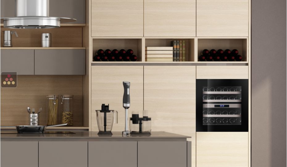 Dual temperature built in wine cabinet for service self-ventilated