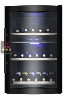 Dual temperature wine service cabinet