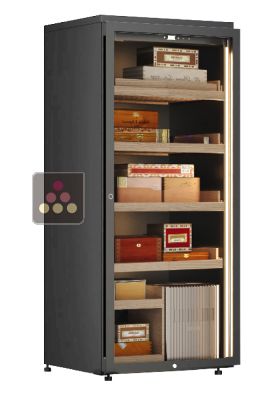 Freestanding cigar humidor with temperature and humidity regulation 