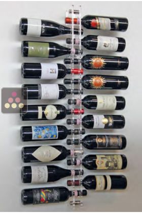 Wall Mounted Bottle Rack in Plexiglass for 36 bottles (optional lighting LED)