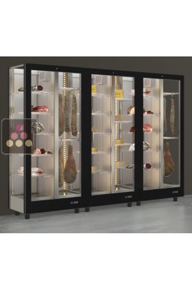 Combination of 3 modular refrigerated display cabinet - Cheese and cured meat