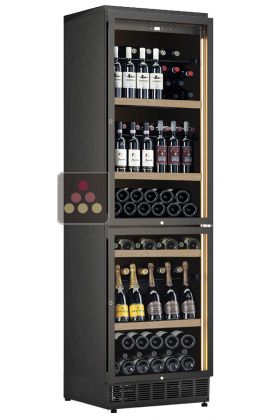Dual temperature built-in wine cabinet for service or storage - Mixed shelves
