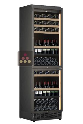 Dual temperatures built-in wine cabinet - Sliding trays for standing bottles