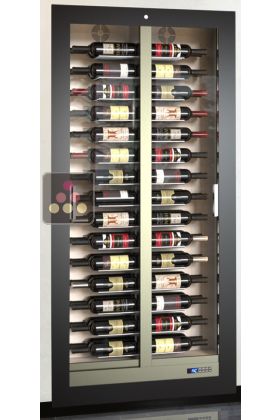 Built-in multi-purpose wine cabinet for storage and service - 36cm deep - Horizontal bottles