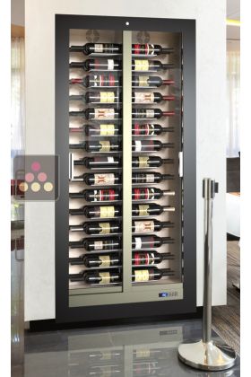 Built-in multi-purpose wine cabinet for storage or service - Horizontal bottles