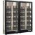 Combination of 2 professional multi-temperature wine display cabinets - 36cm deep - 3 glazed sides - Magnetic and interchangeable cover