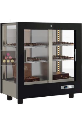 Professional refrigerated display cabinet for chocolates - 3 glazed sides - Wooden cladding