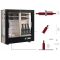 Professional multi-temperature wine display cabinet - 3 glazed sides - 36cm deep - Mixed shelves - Wooden cladding