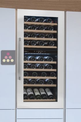 Dual temperature built in wine service cabinet