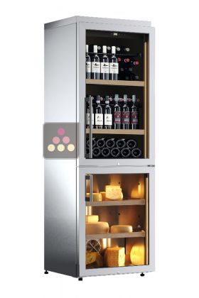 Combination of wine & cheese cabinets - Freestanding - Stainless steel coating