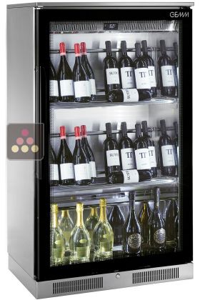 Single or multi-temperature wine service cabinet  - Inclined Bottles