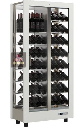 4-sided refrigerated display cabinet for wine storage or service - Magnetic and interchangeable cover