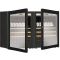 Combination of 2 single temperature wine cabinets for ageing or service - Inclined/sliding shelves - Full Glass door