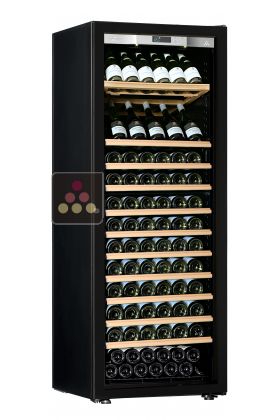 Single temperature wine ageing or service cabinet - Inclined/sliding shelves - Full glass door