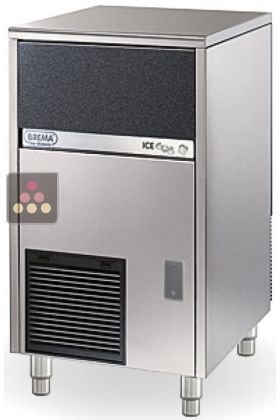 Freestanding ice cube maker up to 48kg/24h with 25kg of integrated storage and autowash system - Air-cooled condenser