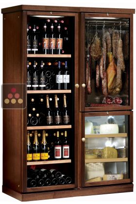 Combination of 3 single temperature cabinets for wine, cheese and cold cuts