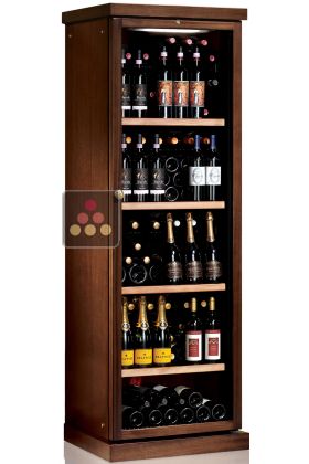 Single temperature wine cabinet for storage or service - Wood cladding - Vertical bottles