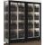 Combination of 2 professional multi-purpose wine display cabinet - 3 glazed sides - Standing bottles - Magnetic and interchangeable cover