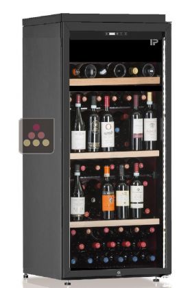 Freestanding dual temperature wine cabinet for service and/or storage - Vertical bottle display